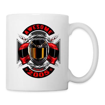 Génial depuis 2005, anniversaire du motard - Mug blanc - blanc - Droite