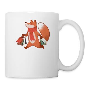 Red fox shopping nature forest animal wild dog - Mug - white - Right