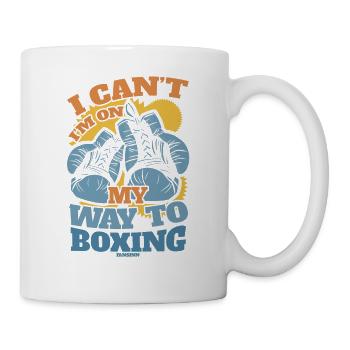 Je ne peux pas Je suis en route pour la boxe - Mug blanc - blanc - Droite
