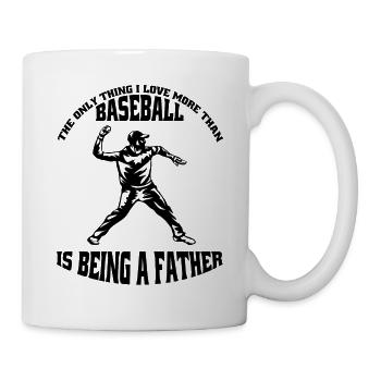Baseball Vater Baseballliebhaber Baseballspiel Dad - Tasse - Weiß - Rechts