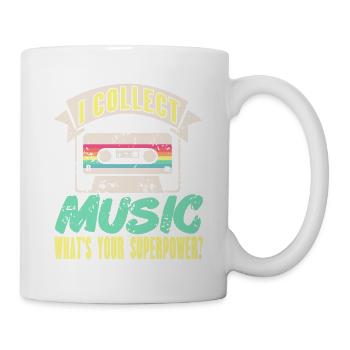 Je collectionne la musique Quel est votre superpouvoir? Rétro - Mug blanc - blanc - Droite