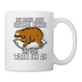 Langschläfer Faultier Müde Schlaf - Tasse - Weiß - Rechts