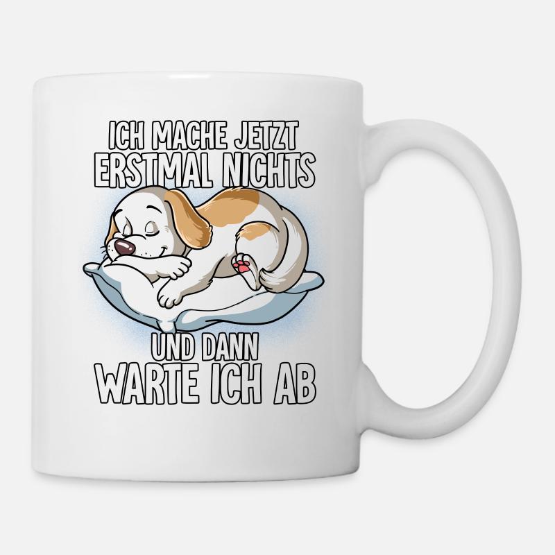 Langschläfer Hund Müde Schlaf - Tasse - Weiß