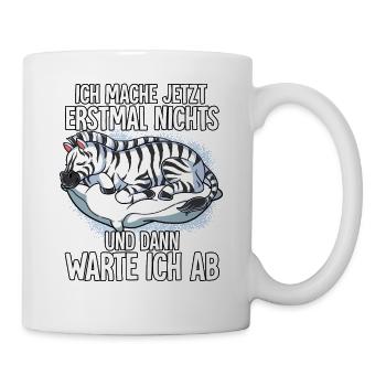 Langschläfer Zebra Müde Schlaf - Tasse - Weiß - Rechts