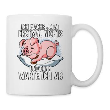 Langschläfer Schwein Müde Schlaf - Tasse - Weiß - Rechts