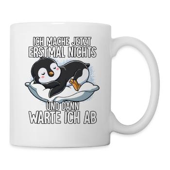 Langschläfer Pinguin Müde Schlaf - Tasse - Weiß - Rechts