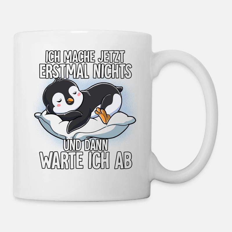 Langschläfer Pinguin Müde Schlaf - Tasse - Weiß
