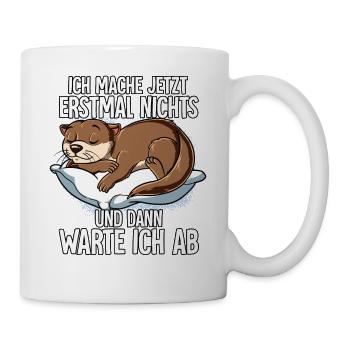 Langschläfer Otter Müde Schlaf - Tasse - Weiß - Rechts