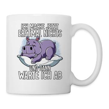 Langschläfer Nilpferd Müde Schlaf - Tasse - Weiß - Rechts