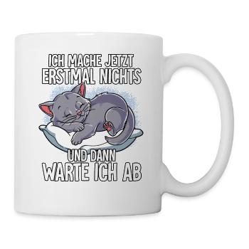 Langschläfer Katze Müde Schlaf - Tasse - Weiß - Rechts