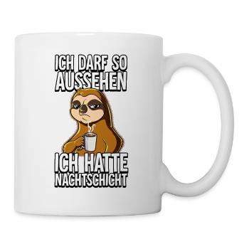 Ich Hatte Nachtschicht Kaffee Faultier - Tasse - Weiß - Rechts