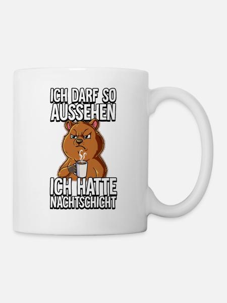 Ich Hatte Nachtschicht Kaffee Quokka - Tasse - Weiß
