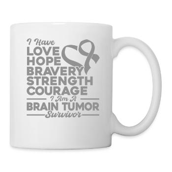 Brain Tumor Awareness Brain Tumor Survivor Gray - Mug - white - Right