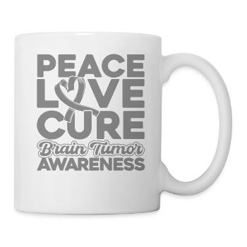 Hirntumor Bewusstsein Graue Schleife Hirntumor Übe - Tasse - Weiß - Rechts