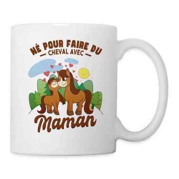 Amusant Maman Cheval Cavalière - Mug blanc - blanc - Droite