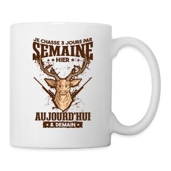 Chasseur Dicton Humour Chasse - Mug blanc - blanc - Droite