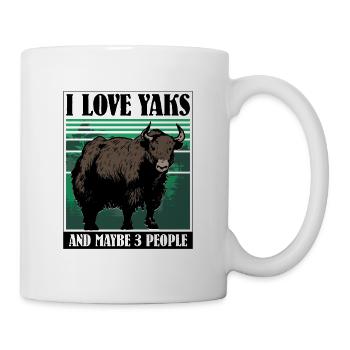 I love Yaks and maybe 3 people - Tasse - Weiß - Rechts