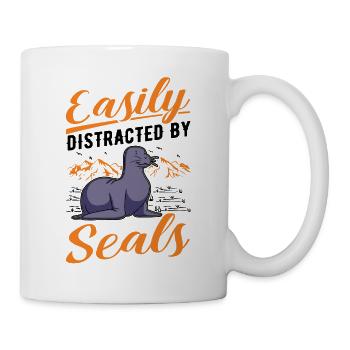 Easily distracted by Seal Robbe Sea Lion - Mug - white - Right