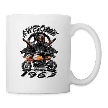 Génial depuis 1963, anniversaire du motard - Mug blanc - blanc - Droite