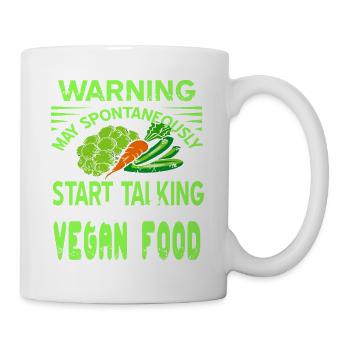 Warning May Spontaneously Start Talking Vegan - Mug - white - Right