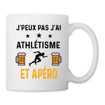 J'peux pas j'ai athlétisme et apéro - Mug blanc - blanc - Droite