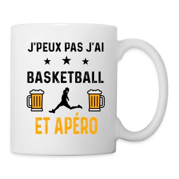 J'peux pas j'ai basketball joueur et apéro - Mug blanc - blanc - Droite