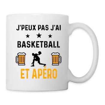 J'peux pas j'ai basketball sport et apéro - Mug blanc - blanc - Droite