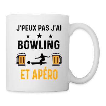 J'peux pas j'ai bowling et apéro - Mug blanc - blanc - Droite