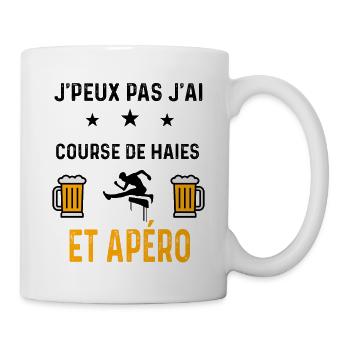J'peux pas j'ai course de haies et apéro - Mug blanc - blanc - Droite