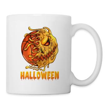 Flaming Pumpkin Basketball on Halloween - Mug - white - Right