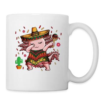Mexikaner Feiertag Tanz tanzender Molch Axolotl - Tasse - Weiß - Rechts