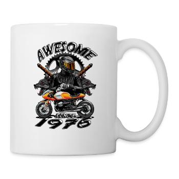 Awesome since 1976, Biker Geburtstag - Tasse - Weiß - Rechts