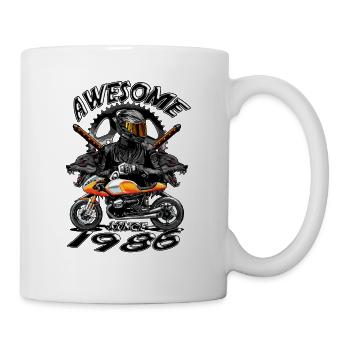 Génial depuis 1985, anniversaire du motard - Mug blanc - blanc - Droite