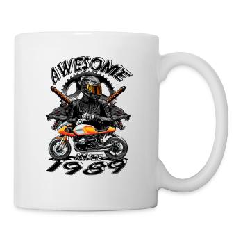 Génial depuis 1989, anniversaire du motard - Mug blanc - blanc - Droite