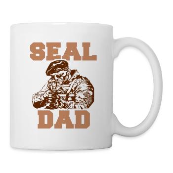 SEAL DAD Cool Retro NAVY Army T-Shirt - Mug - white - Right