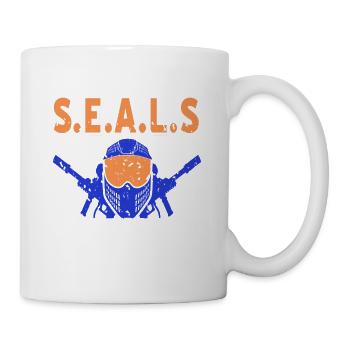 S.E.A.L.S Running & Gunning Retro NAVY Designs - Mug - white - Right