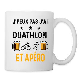 J'peux pas j'ai duathlon et apéro - Mug blanc - blanc - Droite
