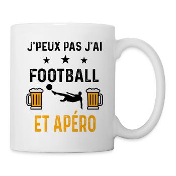 J'peux pas j'ai football foot et apéro - Mug blanc - blanc - Droite