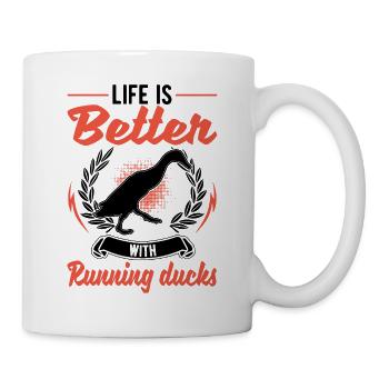 La vie est meilleure avec les canards qui courent - Mug blanc - blanc - Droite