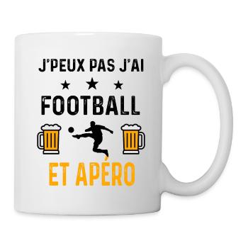 J'peux pas j'ai football sport et apéro - Mug blanc - blanc - Droite