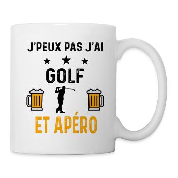 J'peux pas j'ai golf et apéro - Mug blanc - blanc - Droite