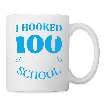 J’ai accroché 100 jours d’école Fischer hameçon - Mug blanc - blanc - Droite