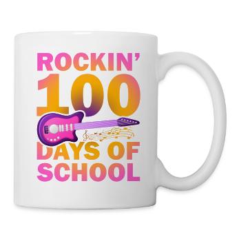 Rockin 100 Tage Der Schule Gitarrist Musiker - Tasse - Weiß - Rechts