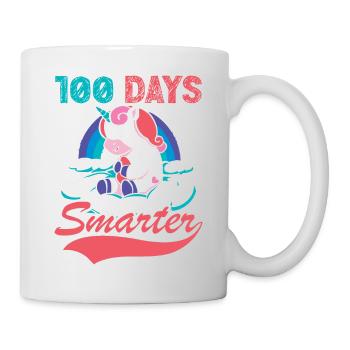 100 Tage Schlauer 100. Tag Schule Fantasy Einhorn - Tasse - Weiß - Rechts