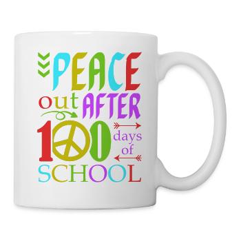 Peace Out After 100 Days Of School Humor Kid - Tasse - Weiß - Rechts