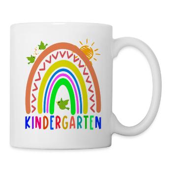 Kindergarten Rainbow Teacher Kids Back To School - Mug blanc - blanc - Droite