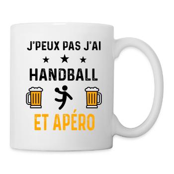 J'peux pas j'ai handball joueur et apéro - Mug blanc - blanc - Droite