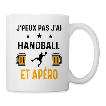 J'peux pas j'ai handball sport et apéro - Mug blanc - blanc - Droite