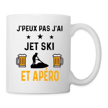 J'peux pas j'ai jet ski et apéro - Mug blanc - blanc - Droite