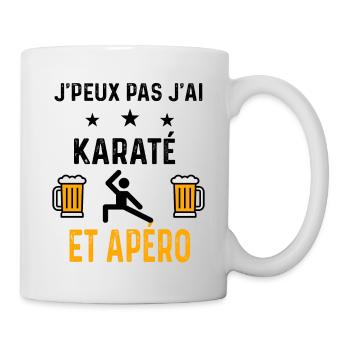 J'peux pas j'ai karaté combat et apéro - Mug blanc - blanc - Droite
